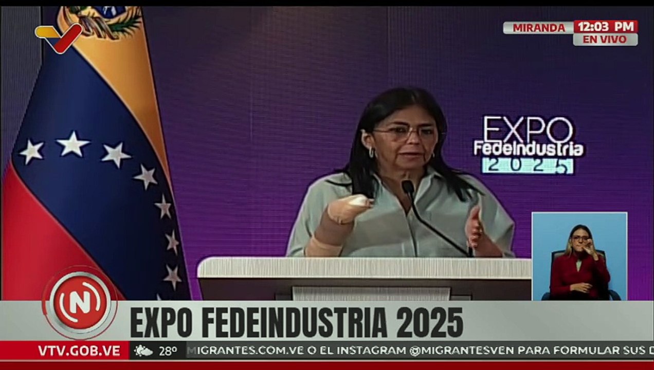 Vicepresidenta Delcy Rodríguez participa en la inauguración de la Expo Fedeindustria 2025