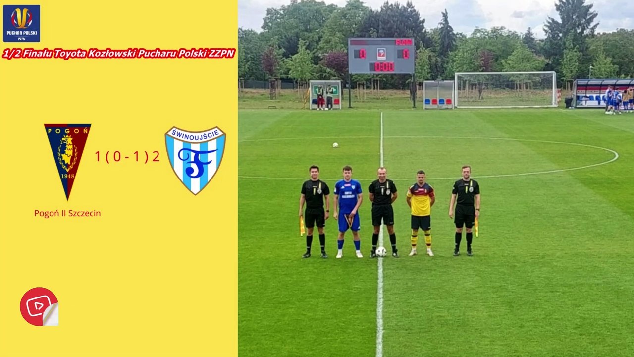 Skrót meczu Pogoń II Szczecin 1 - 2 ( 0 - 1 ) Flota Świnoujście | 1/2 Finału Pucharu Polski ZZPN