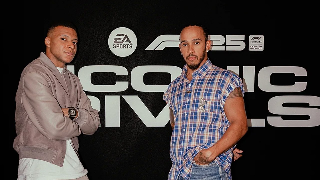 F1: Mbappé y Lewis Hamilton en el lanzamiento del famoso video juego de la Fórmula 1