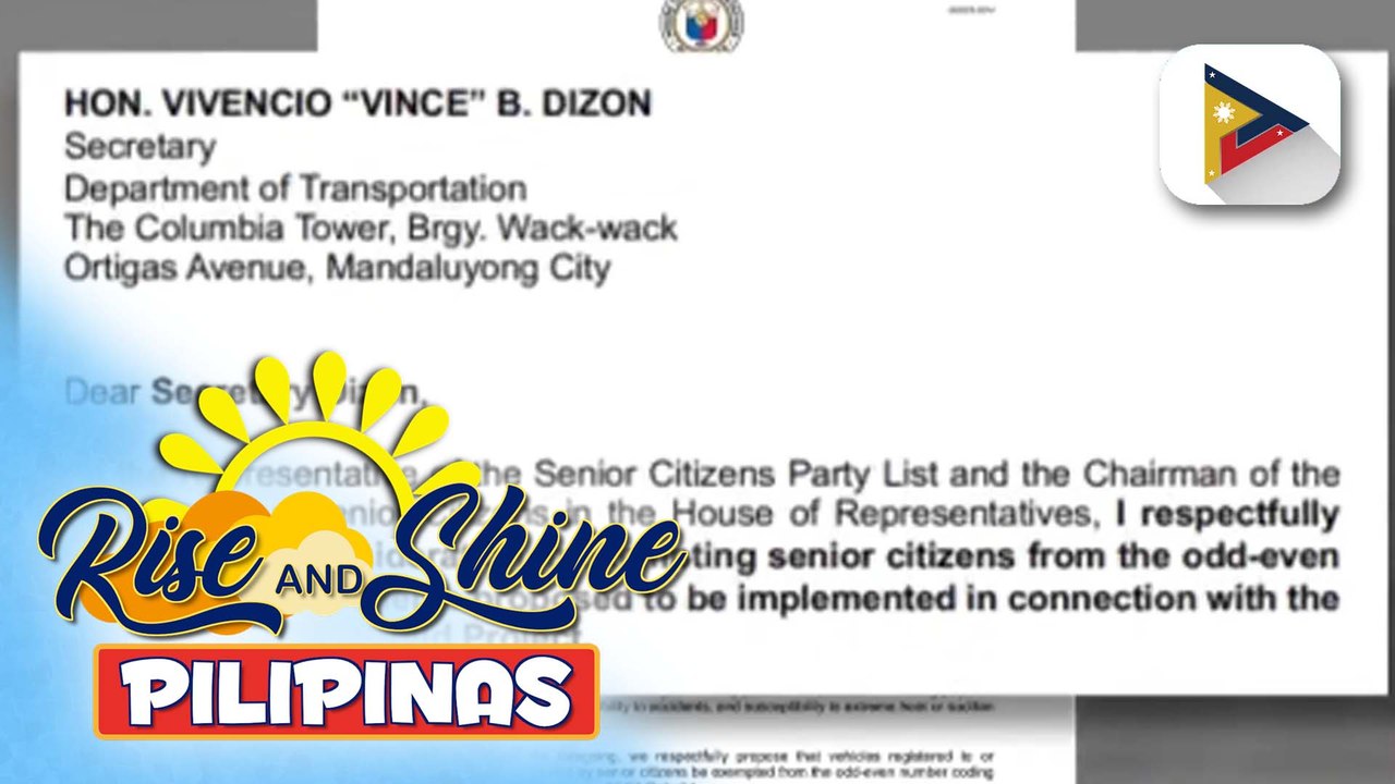 Mambabatas, nanawagan sa DOTr at MMDA na i-exempt ang senior citizens sa EDSA Odd-Even Scheme