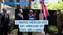 Le drapeau des États-Unis à nouveau hissé dans la résidence de l'ambassadeur à Damas en Syrie