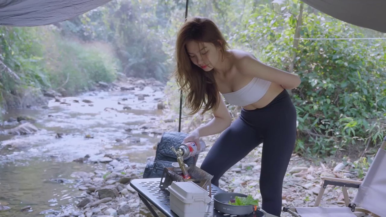 Relax Camping & Cooking in the Forest Sunday by the Stream ASMR CAMP