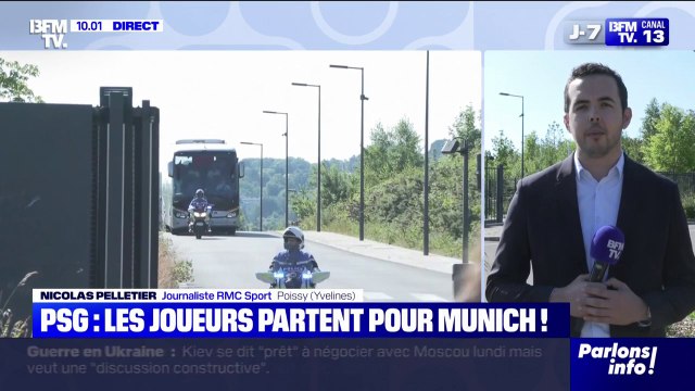 Finale de la Ligue des Champions: les joueurs du PSG en direction de l'aéroport de Roissy-Charles de Gaulle pour rejoindre Munich