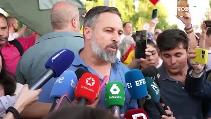 Abascal en la manifestación frente a La Moncloa