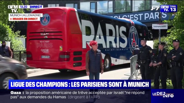 Ligue des champions: les joueurs du PSG arrivent dans leur hôtel à Munich