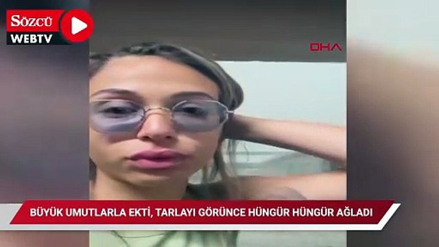 Büyük umutlarla ekti, tarlayı görünce hüngür hüngür ağladı