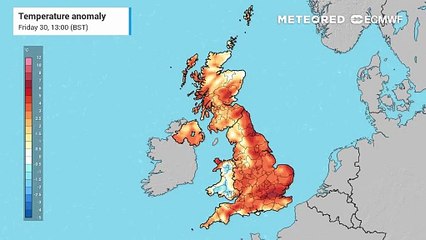27°C possible for London on Saturday, while northern areas stay cooler and unsettled