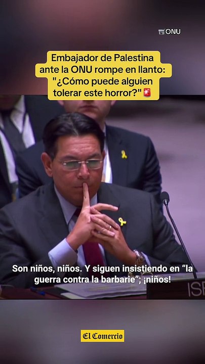 Embajador de Palestina ante la ONU rompe en llanto: "¿Cómo puede alguien tolerar este horror?"Embajador de Palestina ante la ONU rompe en llanto: "¿Cómo puede alguien tolerar este horror?"
