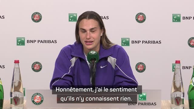 Roland-Garros - Sabalenka : Les entraîneurs biélorusses me disaient que j'étais trop stupide pour arriver au plus haut niveau