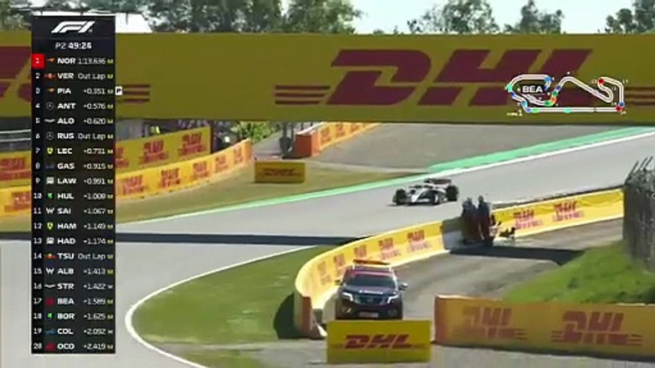 El piloto de Haas perdió el control y terminó en la leca.