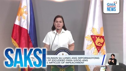 Sen. Pimentel, hihilingin sa Lunes ang impormasyong pinagbasehan ni SP Escudero para iusog ang presentasyon ng articles of impeachment | Saksi