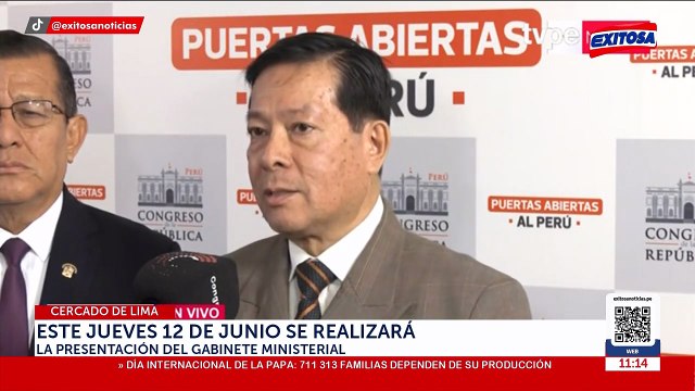 Gabinete de Arana buscará voto de confianza el 12 de junio: Premier anuncia fecha de presentación ante el Congreso