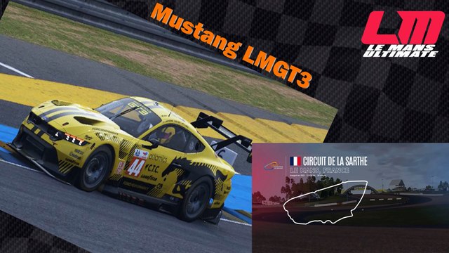 Tour de piste au Mans en Mustang LMGT3 sur Le Mans Ultimate