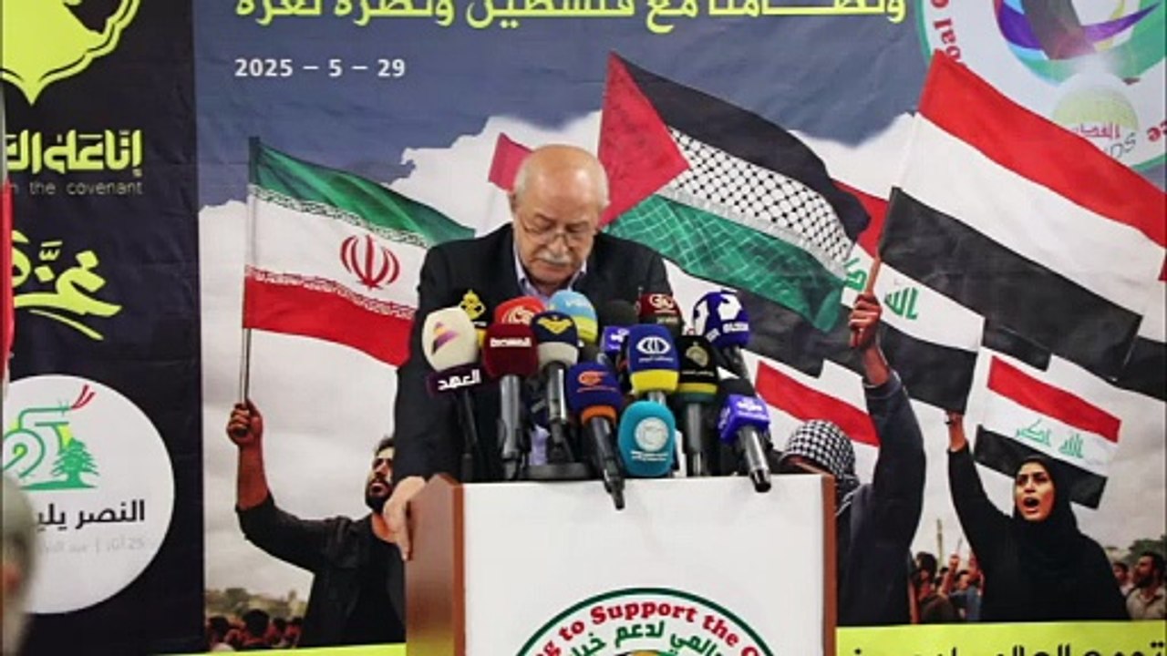 الدكتور يحيى غدار امين عام التجمع العالمي لدعم خيار المقاومة في عيد المقاومة والتحرير والتضامن مع غزة
