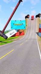 Cars & Trucks vs Gigantic Hammer - BeamNG.Drive