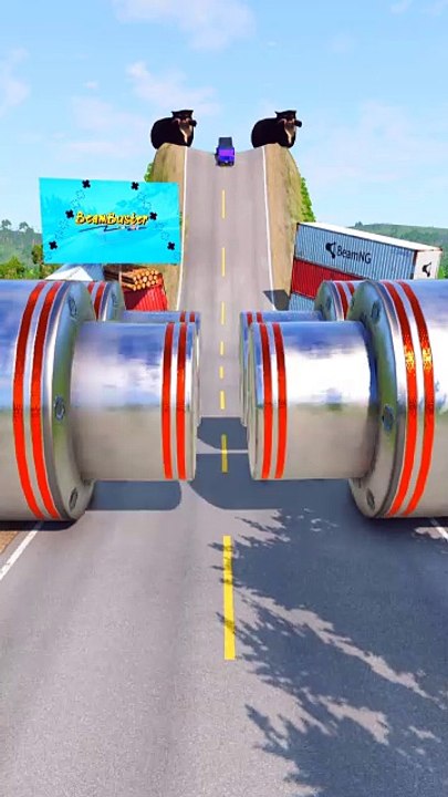 Cars Motorcade & School Bus vs Crushers - BeamNG.Drive