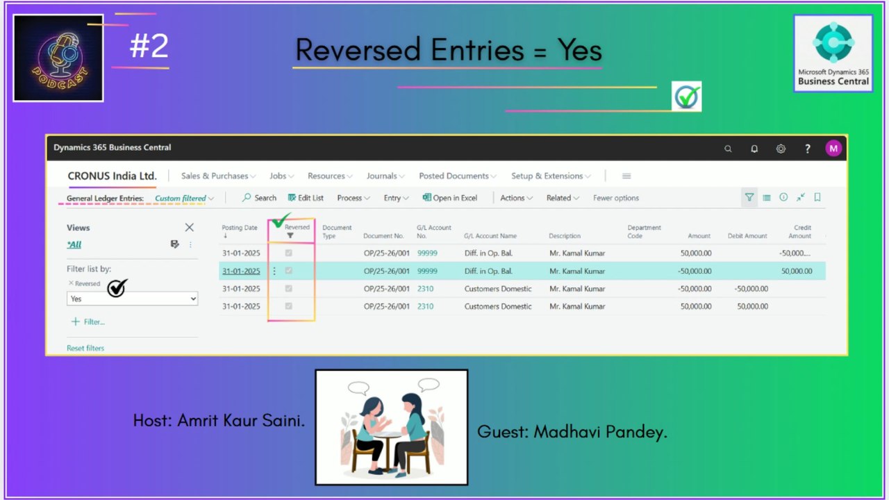 how-to Reverse the Entries, included in Bank Account Reconciliation in Business Central #reverse #generalLedger #gL #entries #d365bc