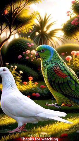 A story of both a talking parrot and a wise pigeon