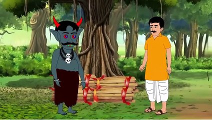 _चतुर लकड़हारा _ Hindi Kahaniya _ fairy tales _ Hindi Moral Stories _ Katha toons_480p