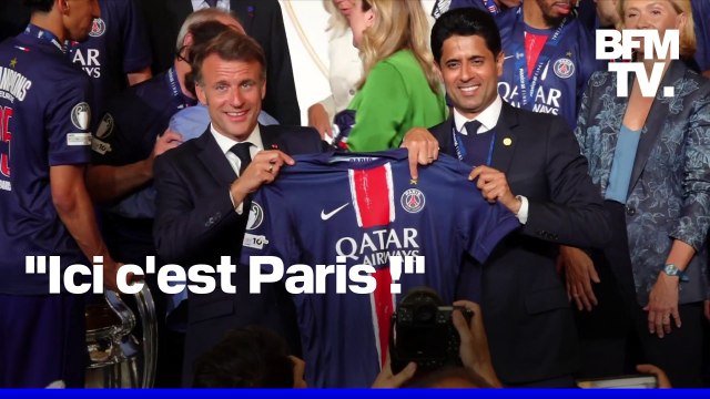 Emmanuel Macron a félicité les joueurs du PSG après leur victoire en Ligue des Champions