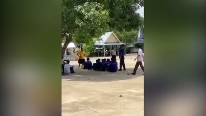 Teacher forces students to drink cigarette butt water as punishment