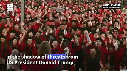 Harvard president reaffirms support for foreign students at graduation ceremony