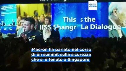 Singapore, forum difesa: Macron avverte Usa e Paesi Indo-Pacifico di sostenere l'Ucraina e non concentrarsi sulla Cina