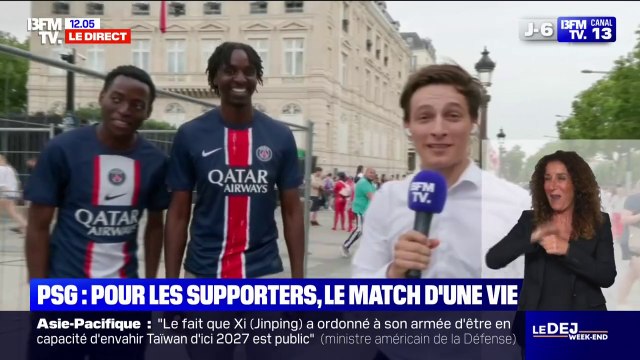 Les supporters du PSG trépignent d'impatience avant le coup d'envoi de la finale de Ligue des Champions entre l'Inter et le club parisien