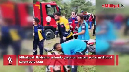 Eskişehir'da midibüs şarampole uçtu: 28 yaralı