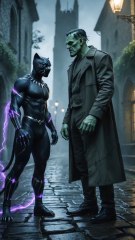 🐾⚡️🧟‍♂️ الوحش الجديد: النمر فرانكشتاين!شاهد فيديو مذهل يجسّد دمج النمر الأسود الرشيق والقوي مع فرانكشتاين الأسطوري