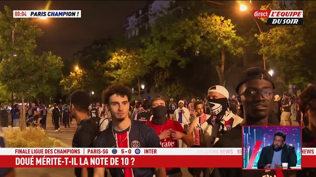 Buteur et passeur, Désiré Doué, premier joueur impliqué sur trois buts en finale de Ligue des champions - Foot - Ligue des champions