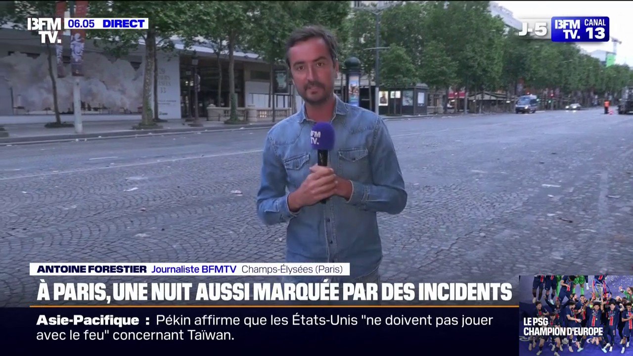 PSG-Inter: la nuit a été marquée par des incidents sur les Champs-Élysées et des centaines d'interpellations