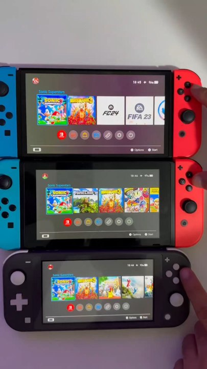 Sonic Superstars - Switch Lite vs Standard vs Oled | Loading Time Comparison #shorts #sonic #gaming #oled #stander #switch Lite