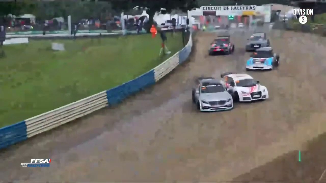 Rallycross France 2025 Faleyras D3 Race 4 Start Beauclé Saunois Collision