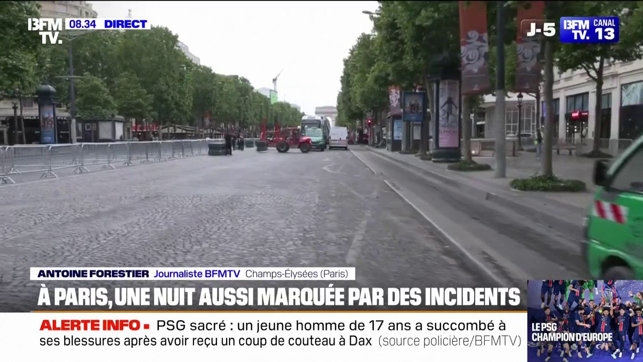 PSG sacré: un magasin de sport pillé lors des célébrations sur les Champs-Élysées