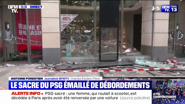 Célébrations de la victoire du PSG: un magasin sur les Champs Élysées saccagé en marge des festivités