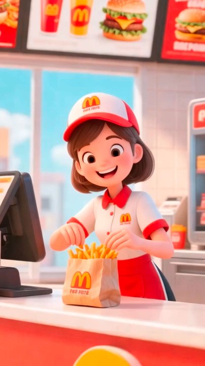 Brave Girl at the Fast Food Shop #shorts