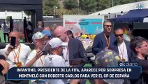 Infantino, presidente de la FIFA, aparece por sorpresa en Montmeló con Roberto Carlos para ver el GP de España