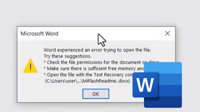 Solved - Word experienced an error trying to open the file try these suggestions check the file permissions