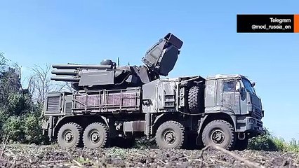 영상: Pantsir-S1, 쿠르스크 지역 국경에서 적 드론 격추