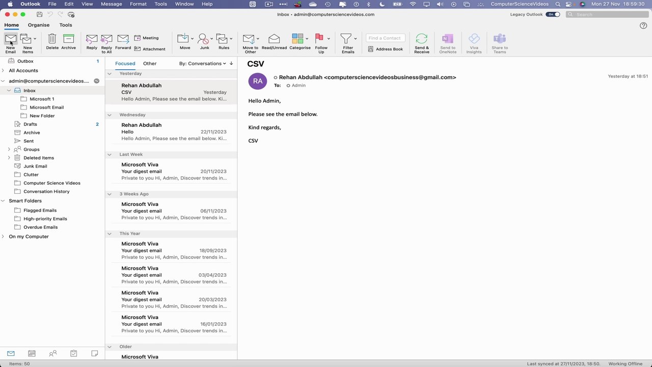 How to SWITCH Back to Online on Microsoft Outlook Using a Mac Computer - Basic Tutorial | New