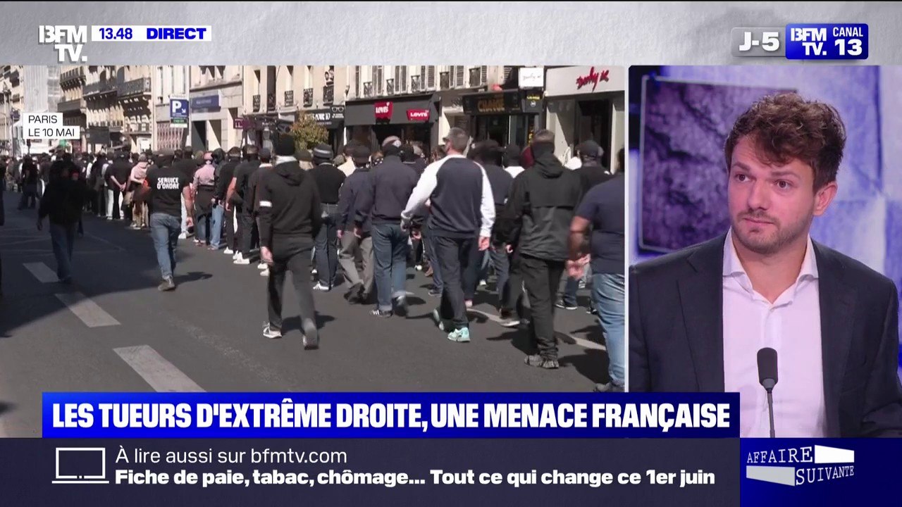"On compte 3.300 membres de l'ultradroite en France, dont 1.400 qui sont fichés S", affirme Paul Conge (auteur "Les Tueurs d'extrême droite")