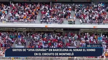 Gritos de "¡Viva España!" en Barcelona al sonar el himno en el circuito de Montmeló