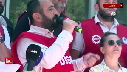 İzmir'de grevdeki sendika başkanlarından Cemil Tugay'a tepki