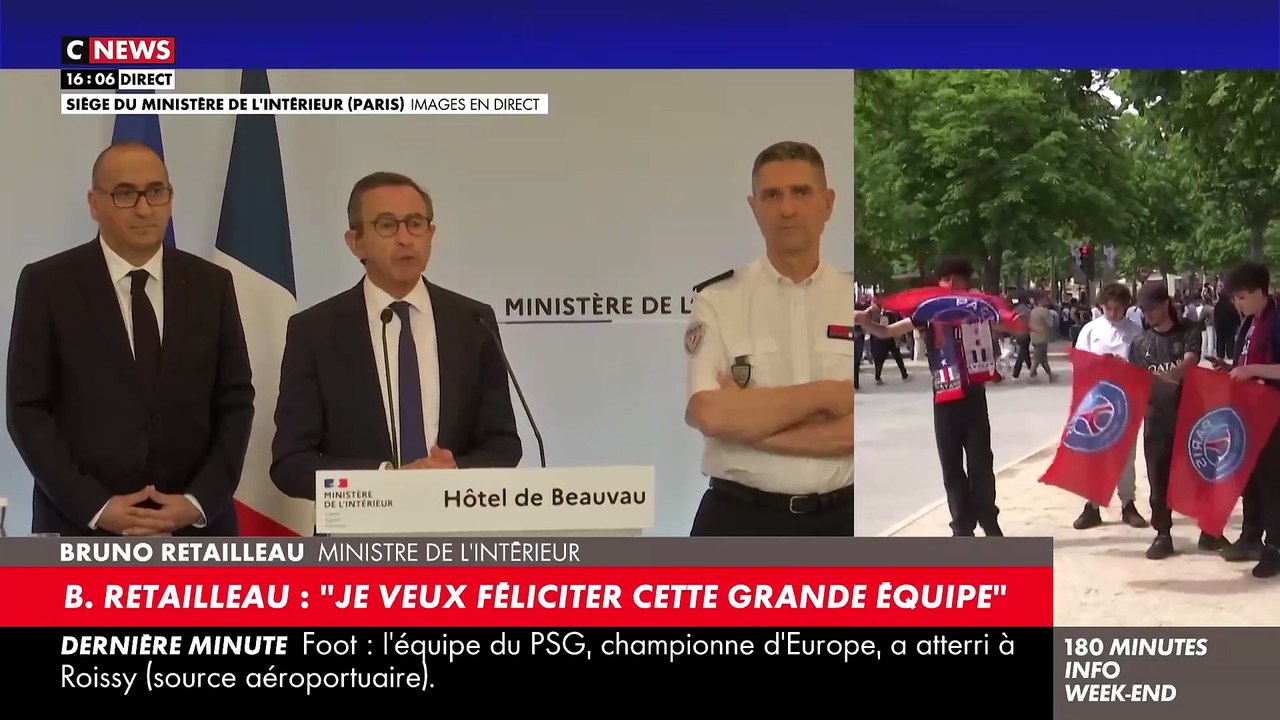 Violences PSG: Le ministre de l'Intérieur Bruno Retailleau répond aux attaques de LFI , qu'il qualifie de "France incendiaire" et accuse le parti "d'encourager la violence"