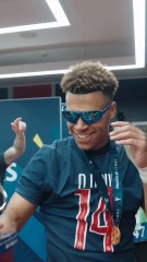 La celebración de Doué, el MVP de la final de Champions