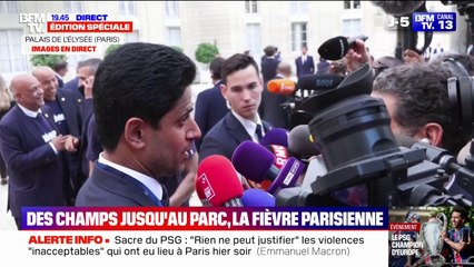 "On est très fier": Nasser Al-Khelaïfi, président du PSG, prend la parole après leur victoire en Ligue des Champions