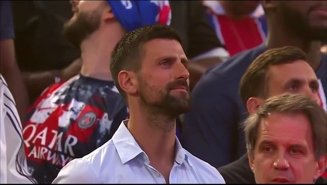 Novak Djokovic présent au Parc des Princes pour les festivités du PSG - Foot - Ligue des champions