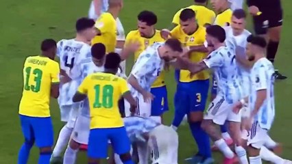 Brazil Vs Argentina Fight Copa America