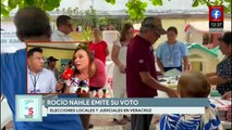 Gobernadora de Veracruz acude a votar a Coatzacoalcos